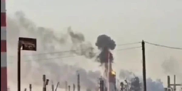Incendiu la o rafinarie de petrol din Riazan Captura X jpg