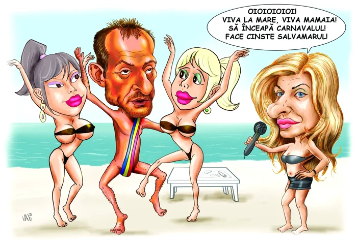 Caricatura „Viva Mamaia“ - imnul staţiunii Mamaia