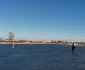 Lacul de lângă Timişoara a devenit patinoar natural FOTO Ş.Both