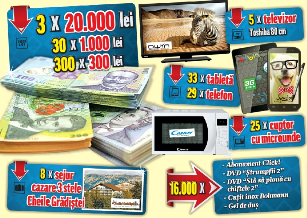 
    Concursul Click!MANIA se desfăşoară în perioada 19 septembrie - 13 noiembrie 2014  