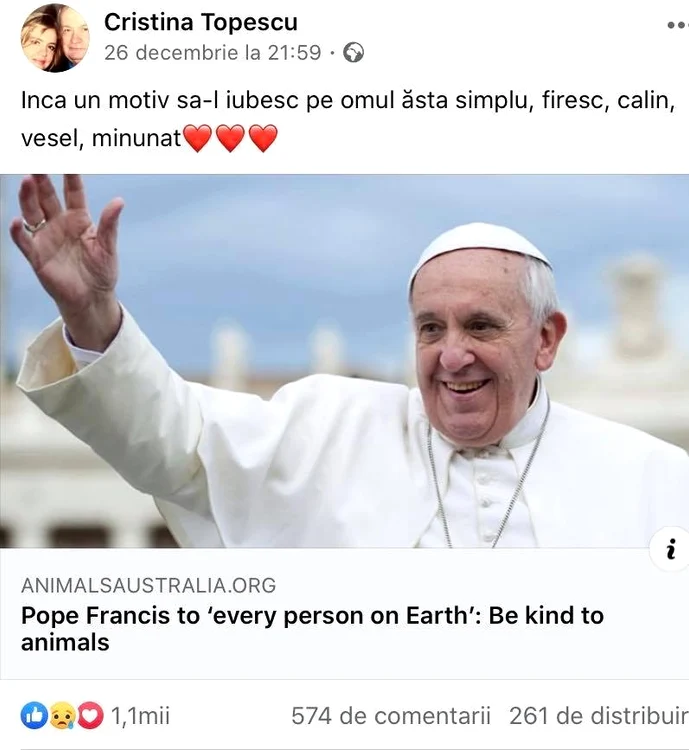 Cristina Țopescu era o mare iubitoare de animaleFoto: Arhiva personală