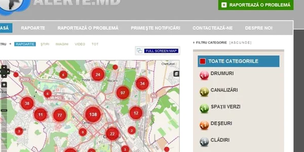 Cetăţenii pot semnala problemele prin intermediul site-ului web trimiţând un email sau completând un formular 