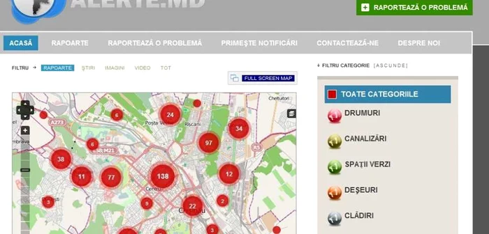 Cetăţenii pot semnala problemele prin intermediul site-ului web trimiţând un email sau completând un formular