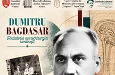 Afișul expoziției „Dumitru Bagdasar – fondatorul neurochirurgiei românești”
