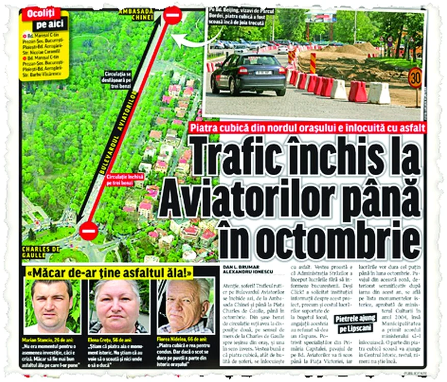 Autorităţile au anunţat  că toată piatra cubică va  fi înlocuită cu asfalt