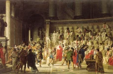 Iulius Caesar în Senat, pictură de Raffaele Giannetti (© Wikimedia Commons)