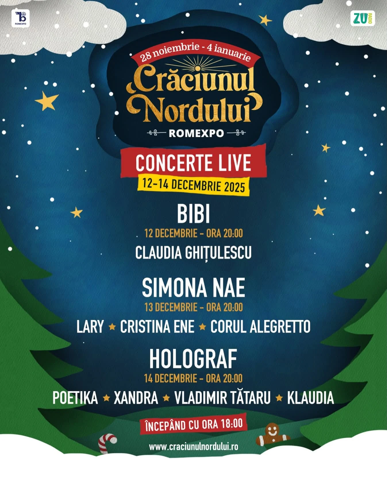 Holograf, Bibi și Simona Nae, artiștii care anunță concerte de excepție la „Crăciunul Nordului” de la Romexpo