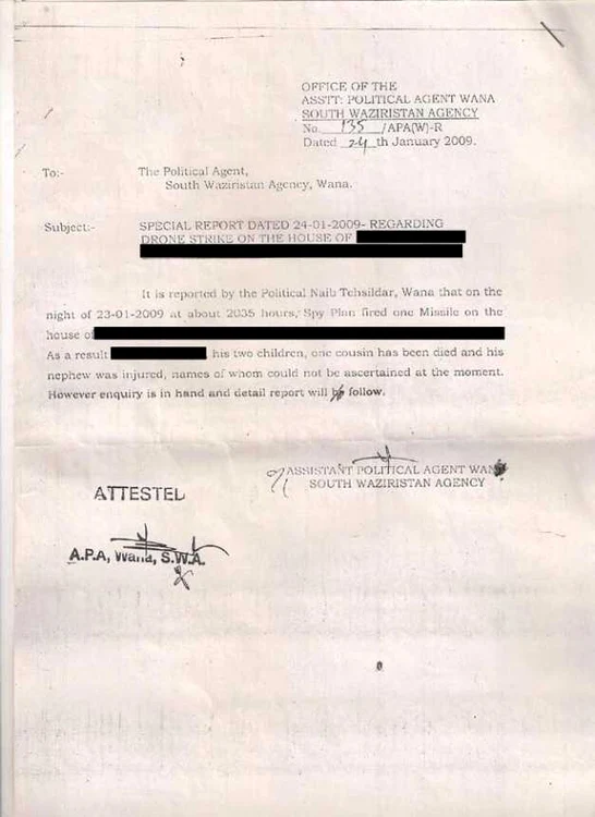 document secret pakistanez despre atacurile cu drone americane CIA