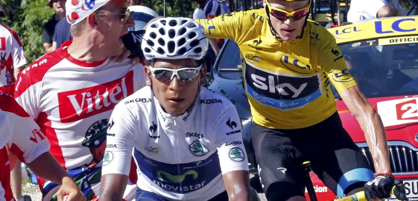 Quintana (în alb) şi Froome (în galben) îşi continuă disputa în Spania FOTO AP