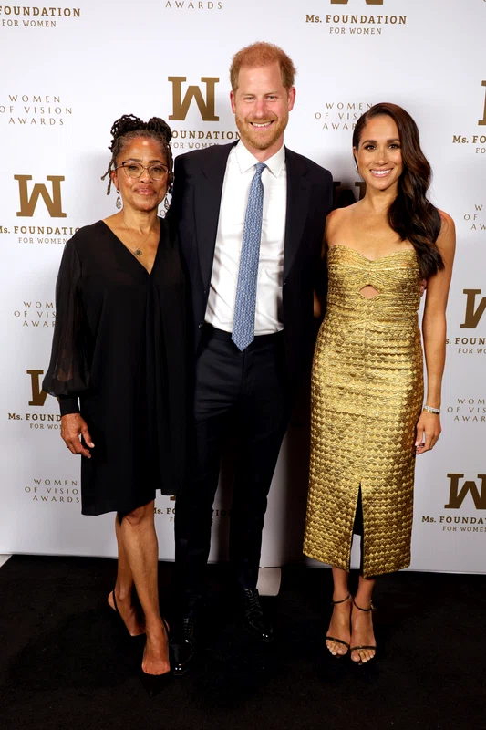 Meghan Markle, Doria Ragland și Prințul Harry foto GettyImages
