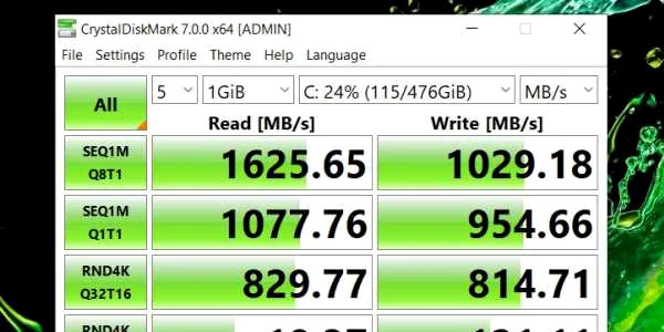 Acer Swift 3 test ssd CrystalDiskMark