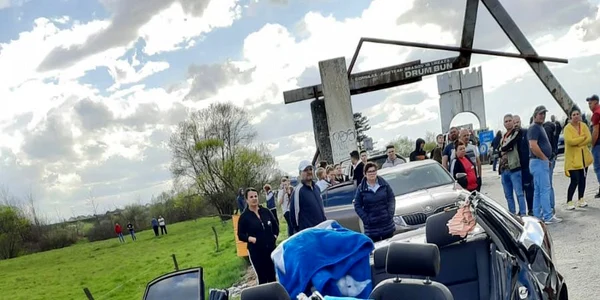 Accident rutier mortal pe DN 1 - Sibiu - soldat cu două victime Foto ISU Sibiu