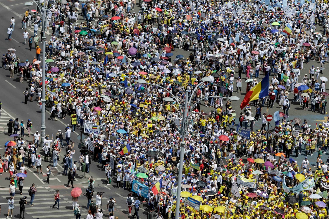 Greviștii își acuză liderii de trădare FOTO: Inquam Photos/Octav Ganea