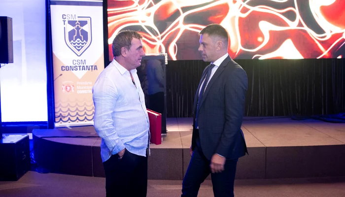 Gheorghe Hagi și Eduard Novak, ministrul Sportului, la lansarea CSM Constanța FOTO CSM Constanța