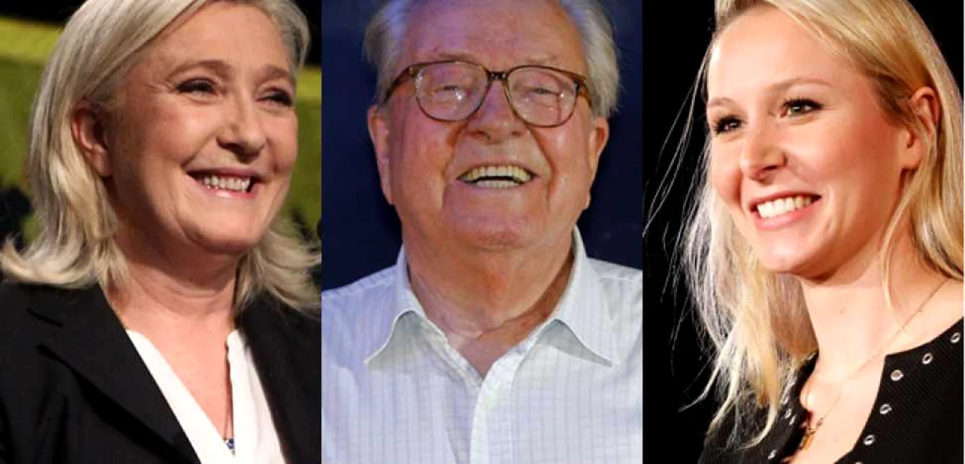 Marine Le Pen, Jean-Marie Le Pen şi Marion Maréchal-Le Pen. FOTO AP