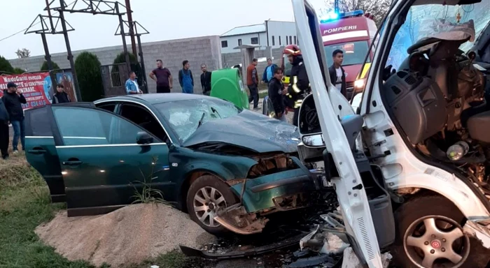 Accidentul a avut loc pe strada Hezerişului din Lugoj FOTO ISU TImiş