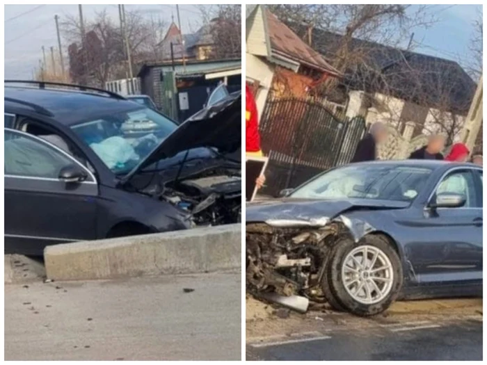 Cele două mașini au fost serios avariate FOTO: martor