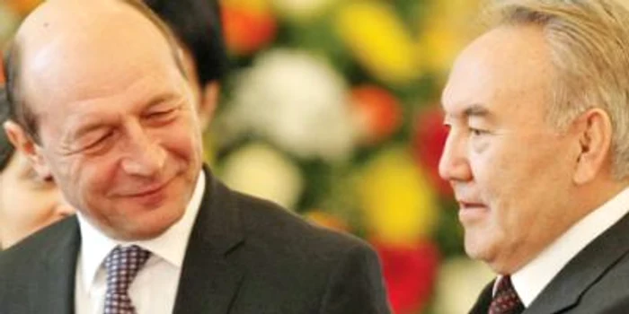 Traian Băsescu împreună cu Nursultan Nazarbaev 