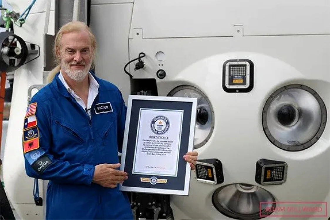 Victor Vescovo cu titltul de cartea recordurilor - Guiness World Records