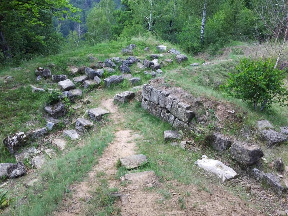 Zidurile cetăţii se distrug şi au fost acoperite de vegetaţie. Foto: Rareş Tileagă