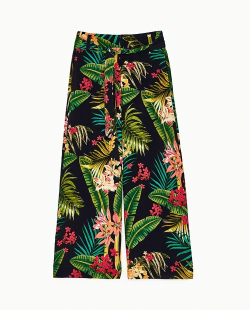 Pantaloni imprimeu tropical, Zara, 149,90 lei jpg jpeg