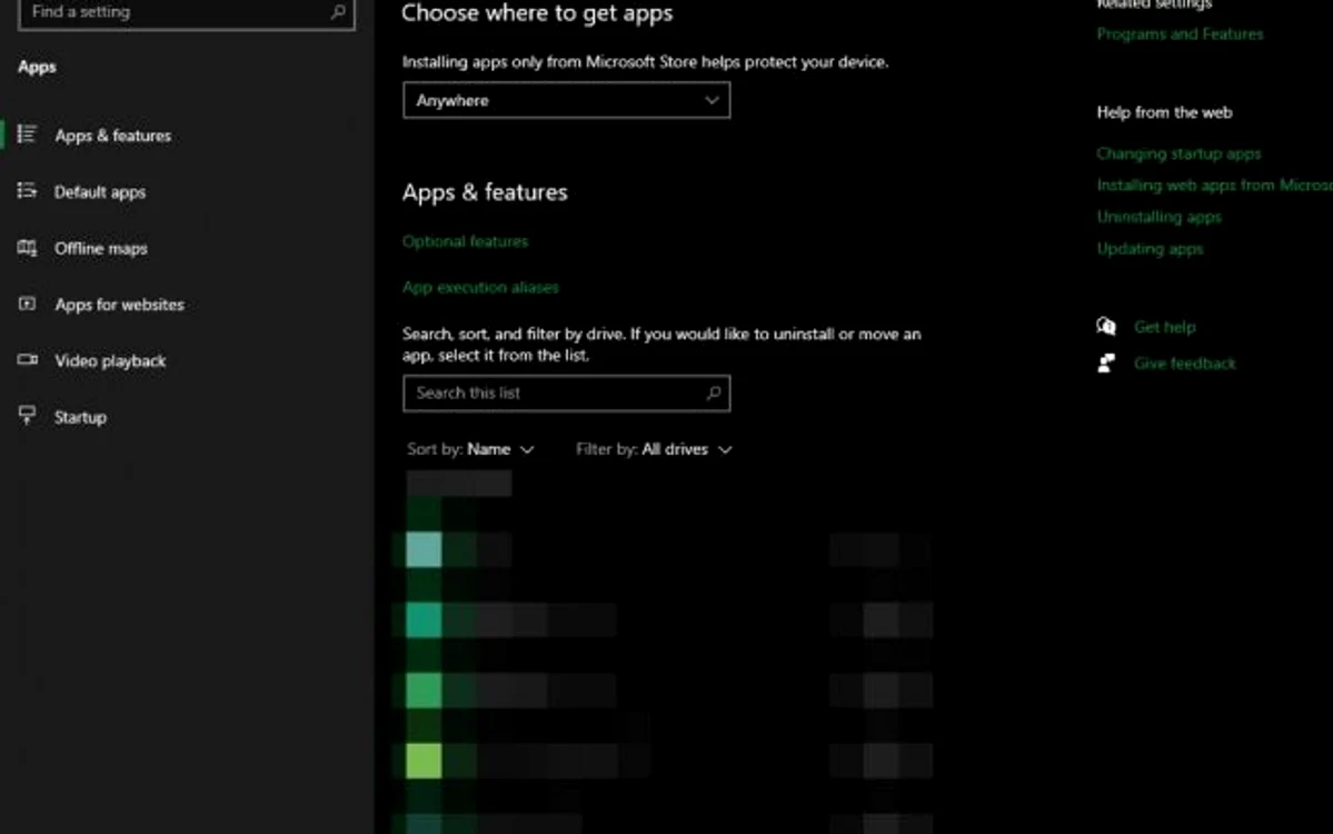 setari aplicatii windows 10