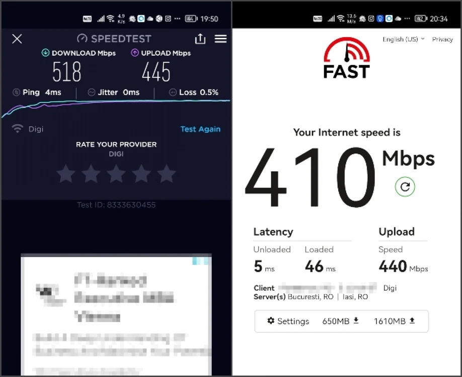 Tenda NOVA MW12 rezultate teste viteza