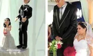 Figurinele de pe  tort au fost făcute  după chipul şi  asemănarea mirilor jpeg