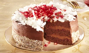 Chocolate and pomegranate cake + steps jpeg