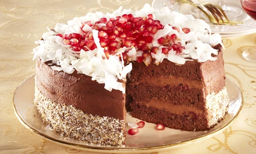 Chocolate and pomegranate cake + steps jpeg