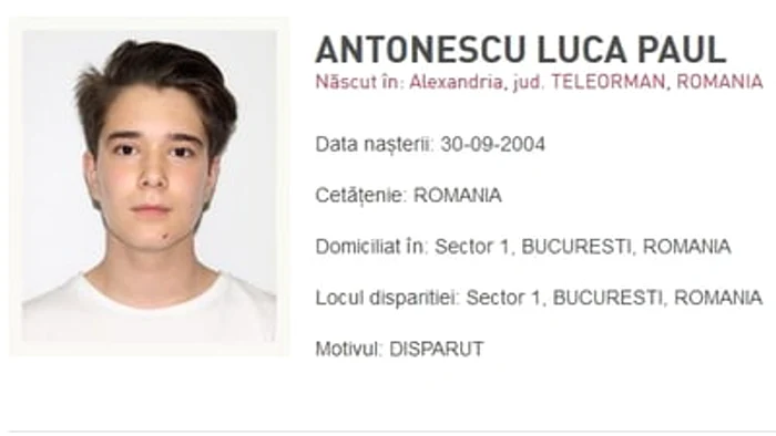 Adolescentul a dispărut din curtea unui liceu