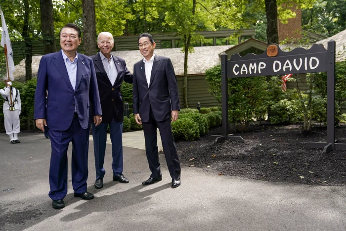 Președintele sud coreean Yoon Suk Yeol, Joe Biden și premierul japonez Fumio Kishida Foto Profimedia