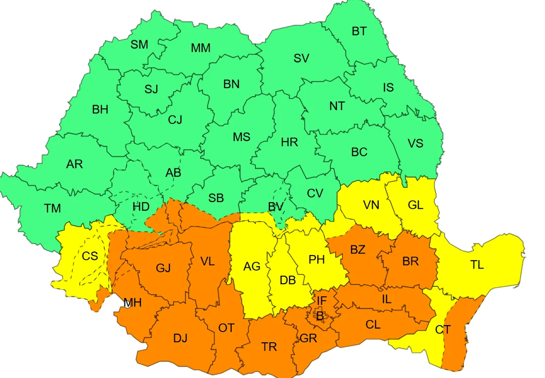 Avertizări pentru intervalul 2 – 3 octombrie. FOTO: meteoromania.ro