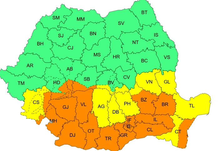 Avertizări pentru intervalul 2 – 3 octombrie. FOTO: meteoromania.ro