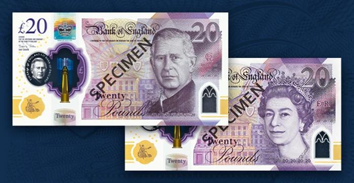 Bancnotele de 20 lire sterline. FOTO Bank of England
