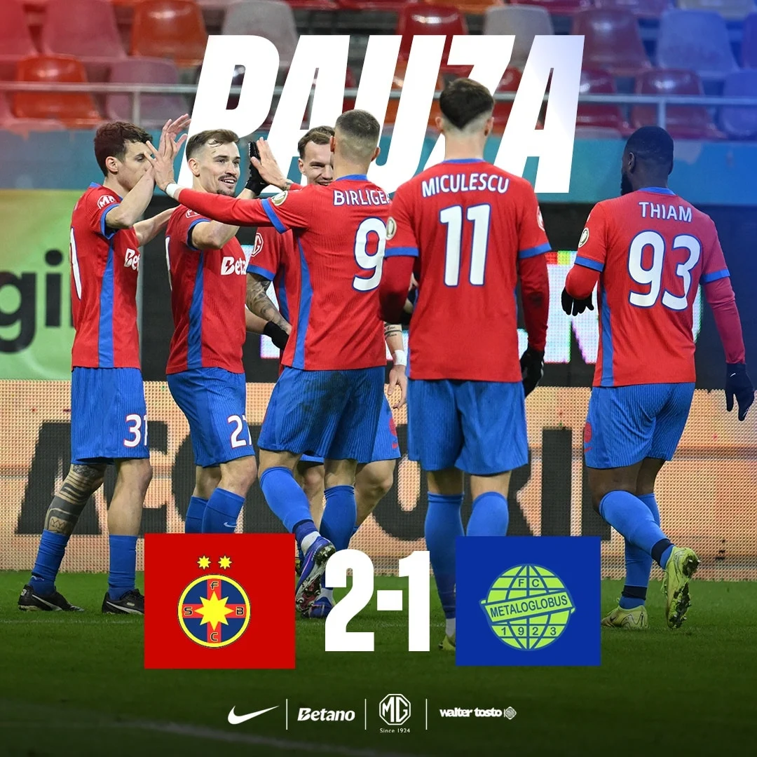 FCSB trage cu dinții să prindă ultimul loc de play-off-ul. Victorie lejeră cu ultima clasată