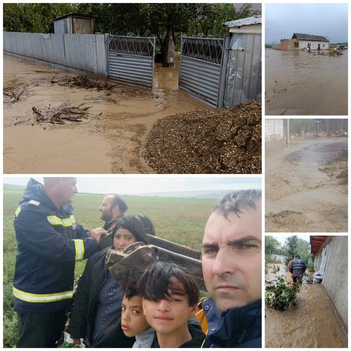 Inundații au făcut pagube însemnate în patru localități din Vaslui FOTO: ISU Vaslui