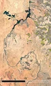 Sute de situri funerare în incinte, descoperite în estul Sudanului (© Google Earth, hartă compilată în QGIS)