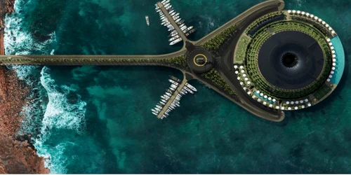 Hotel plutitor eco rotativ proiectat de HAADS în Qatar FOTO captura amazingarchitecture.com