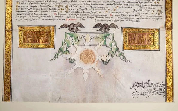 Un hrisov emis de Constantin Mavrocordat, exponatul lunii iunie, la Muzeul Național de Istorie a României