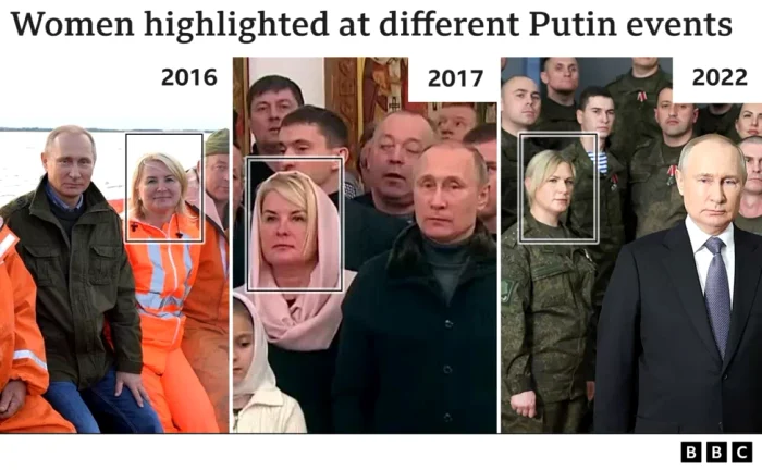 Femeia a apărut în mai multe fotografii alături de Putin. FOTO BBC