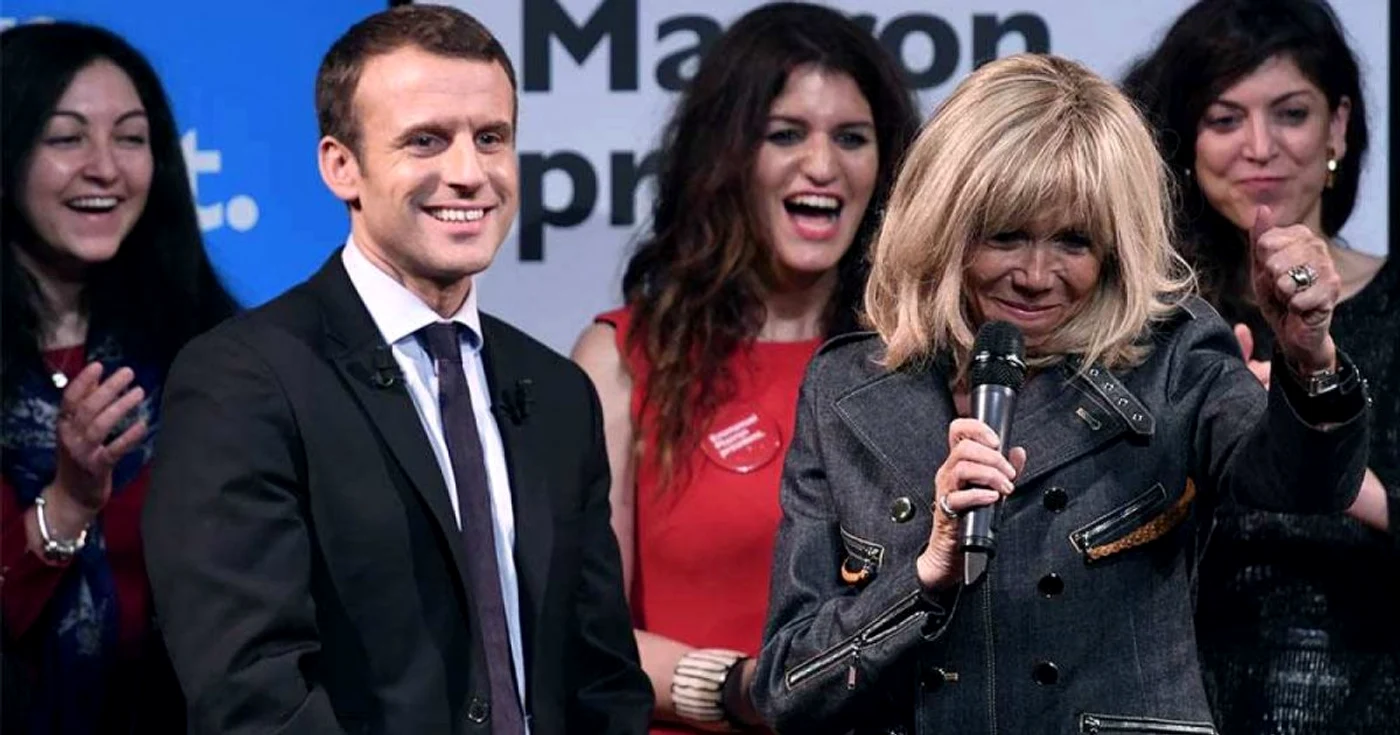 Soţii Macron în campanie FOTO AFP