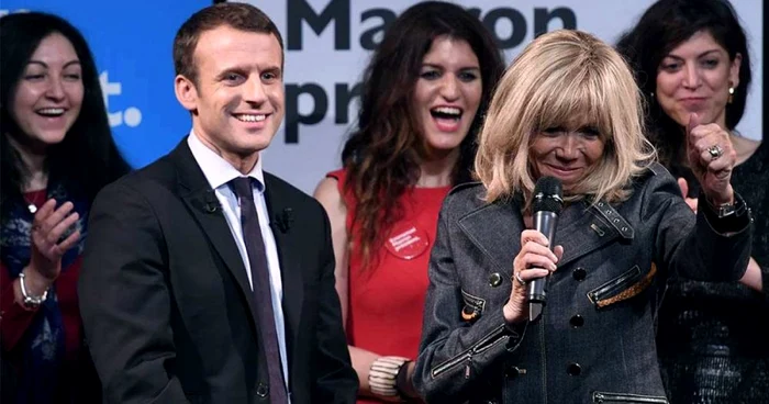 Soţii Macron în campanie FOTO AFP