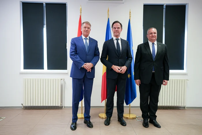 Klaus Iohannis și Nicolae Ciucă, alături de premierul olandez, Mark Rutte