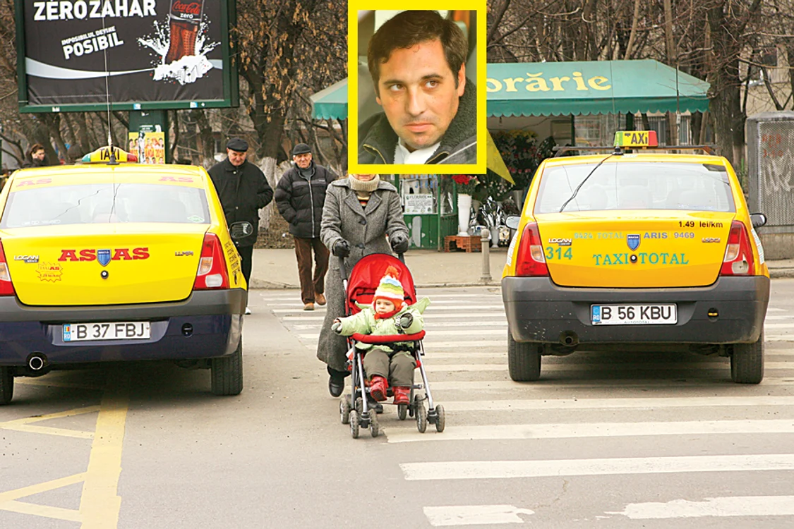 În zona Favorit din Drumul Taberei, trecerile de pietoni au devenit locuri de parcare pentru taximetrişti. Florin Alexandru, 32 de ani: “Am 13 amenzi pentru parcare ilegală, dar nu le plătesc”