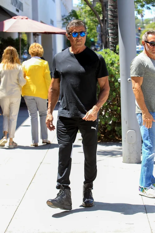 Sylvester Stallone channels 'Cobra' for lunch with friends in the 90210 jpeg