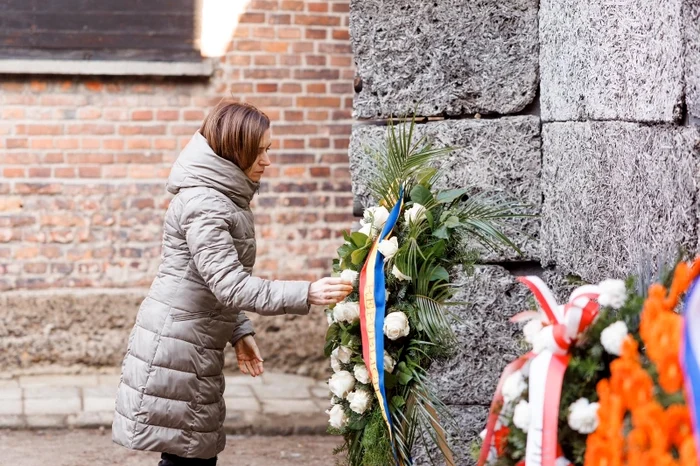 Maia Sandu se află în Polonia pentru a comemora victimele Holocaustului. FOTO: Presedinte.md