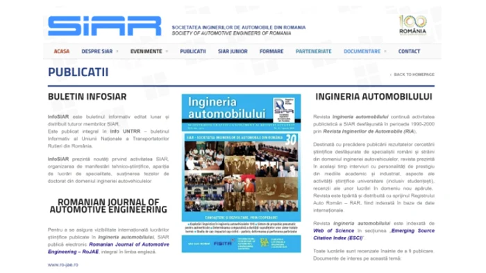 Publicatiile Societatii Inginerilor de Automobile din Romania