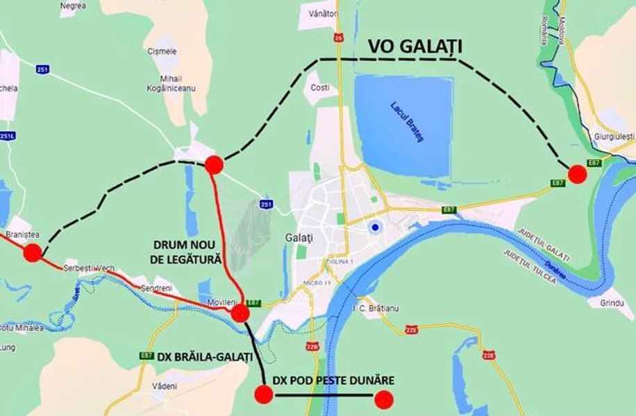 Contractul de construire a centurii Galațiului nu va fi reziliat, deși firma care a câștigat licitația cere ruperea înțelegerii