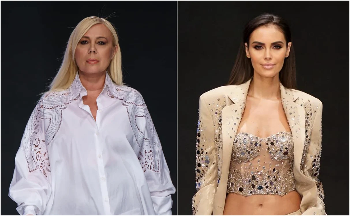 Două frumuseți autohtone în show-ul Ermanno Scervino de la București. FOTO: Remus Nicolaescu
